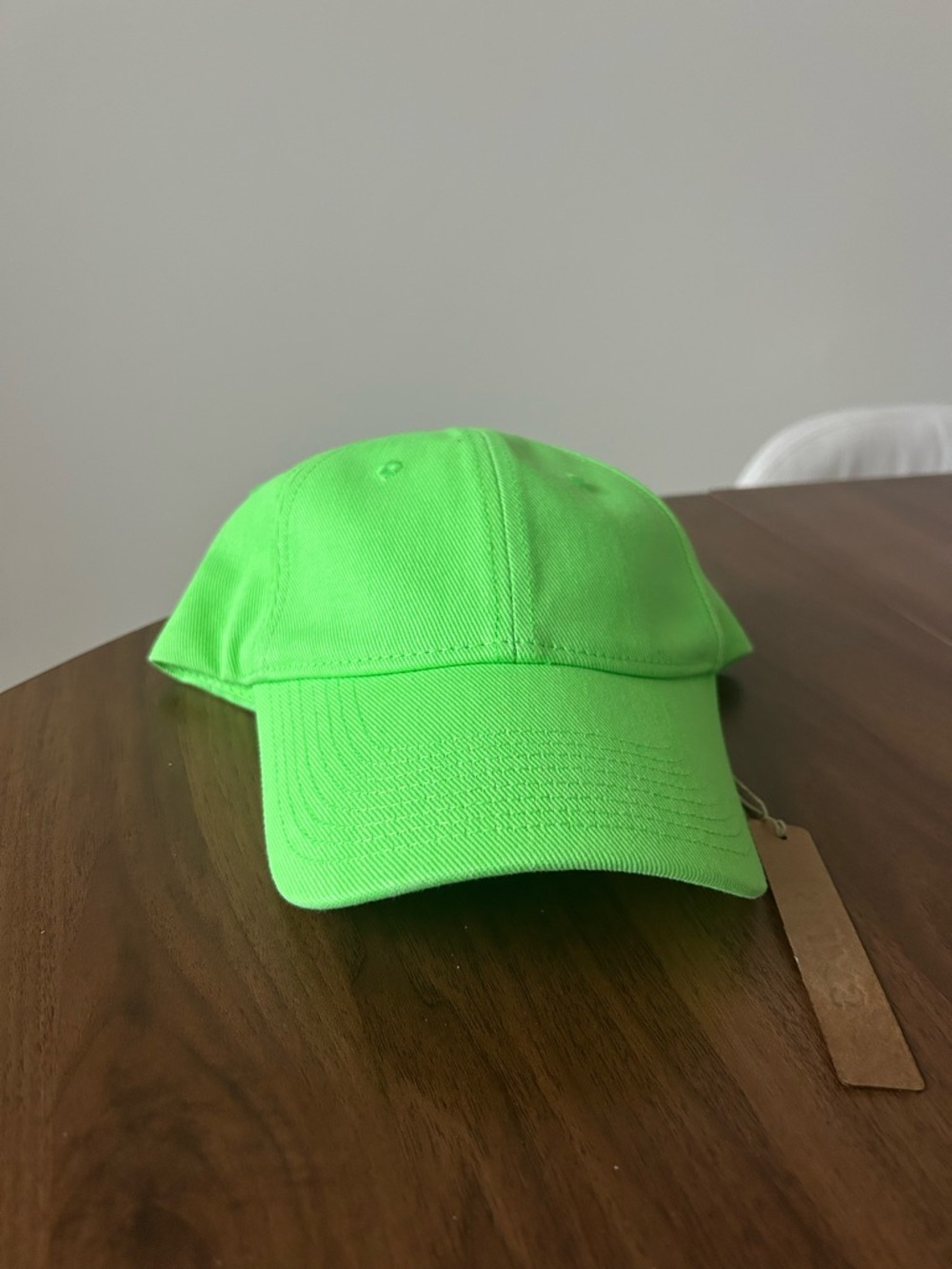 SKIMS Neon Green Baseball Cap Hat NWT Logo Strap Adjustable One Size Bright